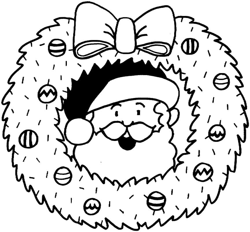 無料 クリスマスリース 描く ぬりえ