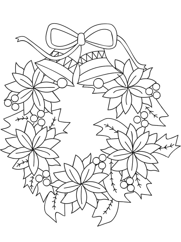 無料 クリスマスリース ぬりえ