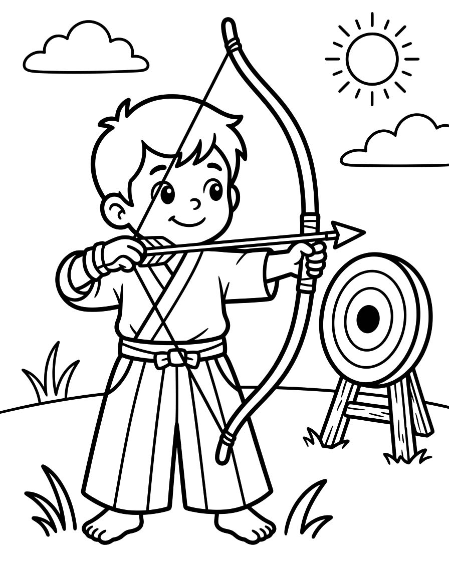 無料 弓道 ぬりえ