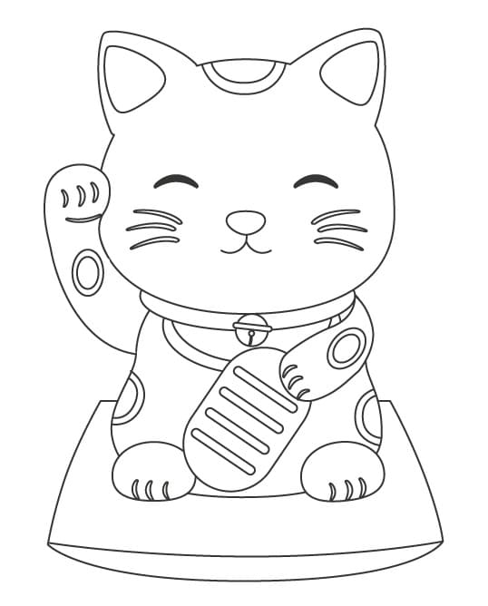 無料 まねきねこ ぬりえ