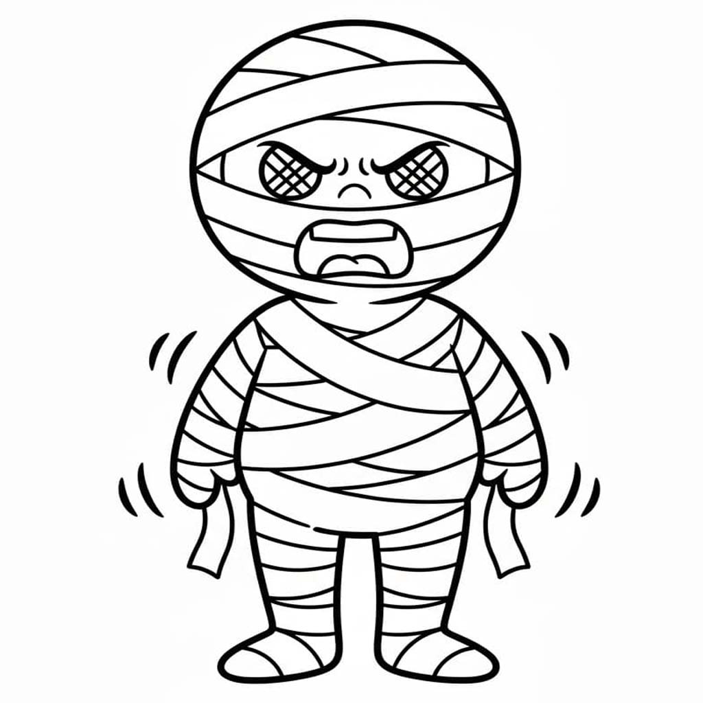 無料 ミイラ 描く ぬりえ