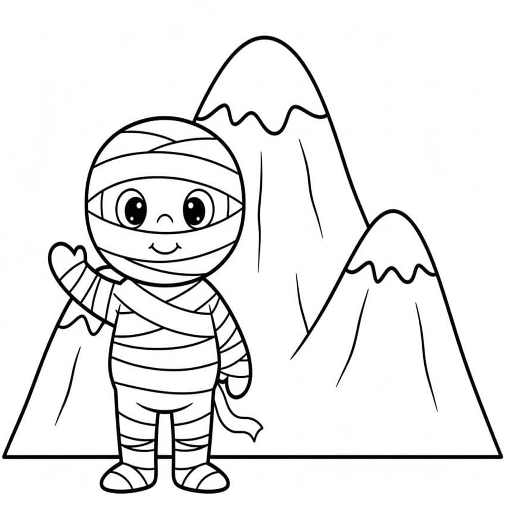 無料 ミイラ ぬりえ