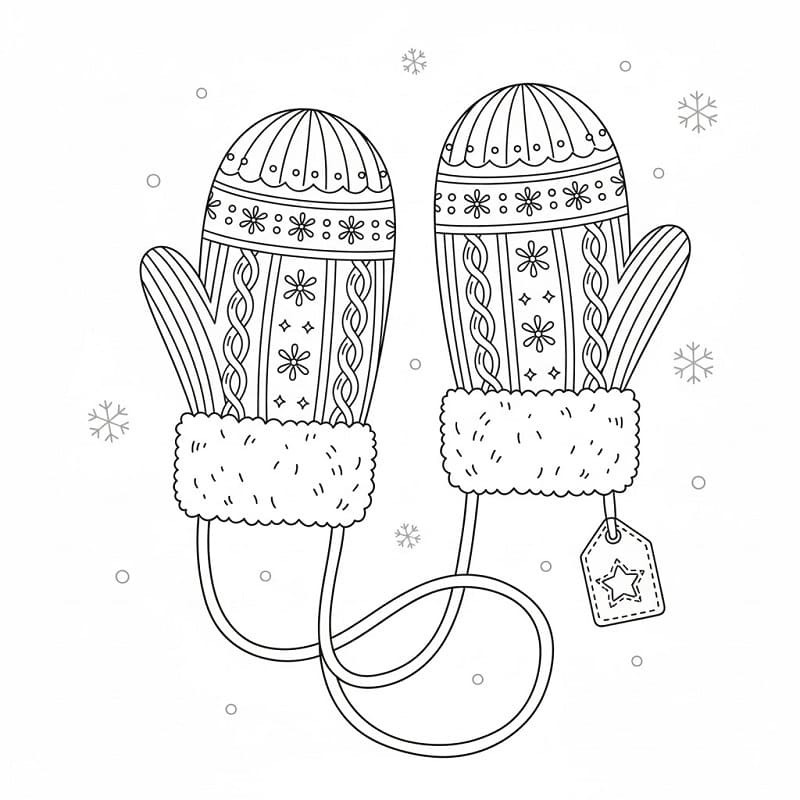 無料 ミトン ぬりえ