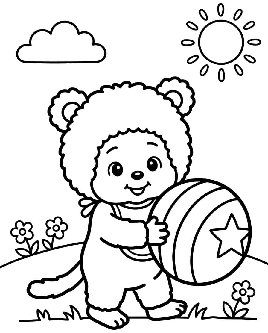 無料 モンチッチ 描く ぬりえ