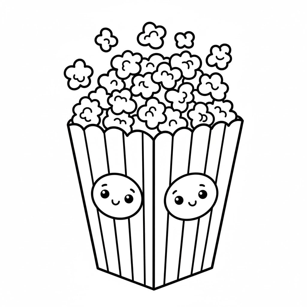 無料 ポップコーン 描く ぬりえ
