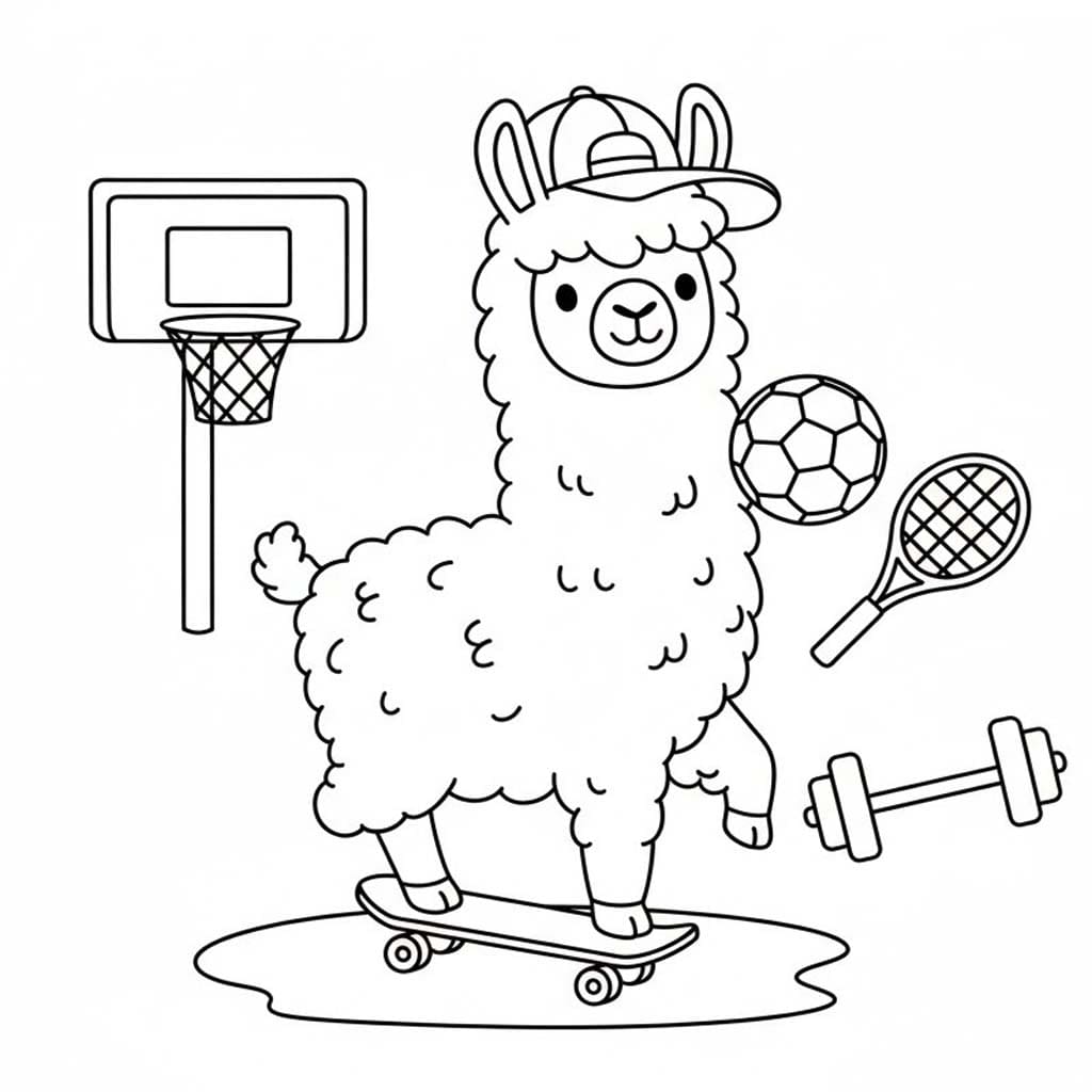 無料 ラマ 描く ぬりえ