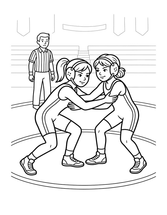 無料 レスリング 描く ぬりえ
