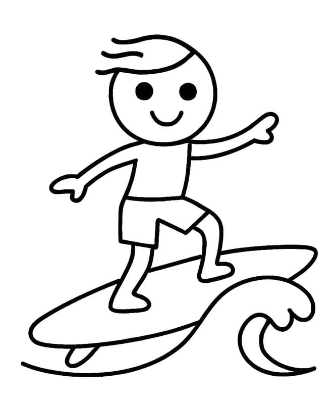 無料 サーフィン 描く ぬりえ