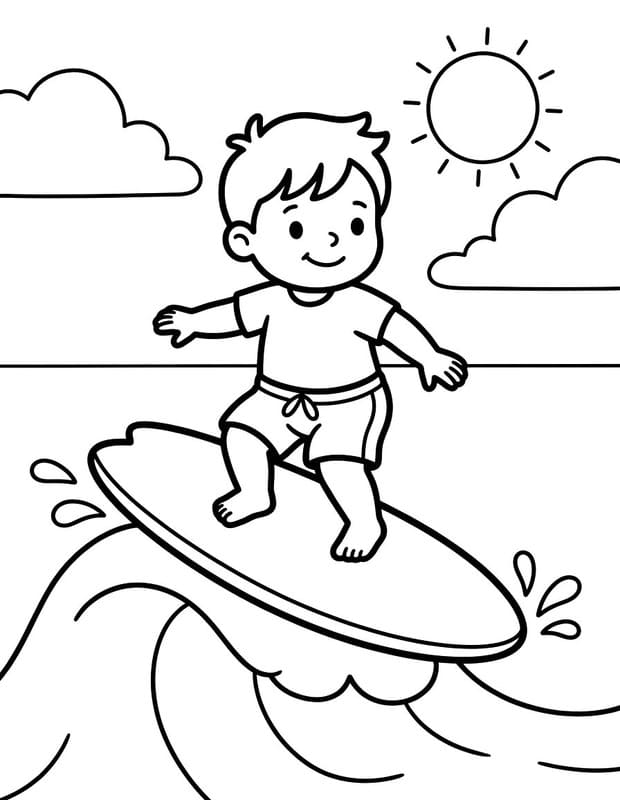 無料 サーフィン ぬりえ