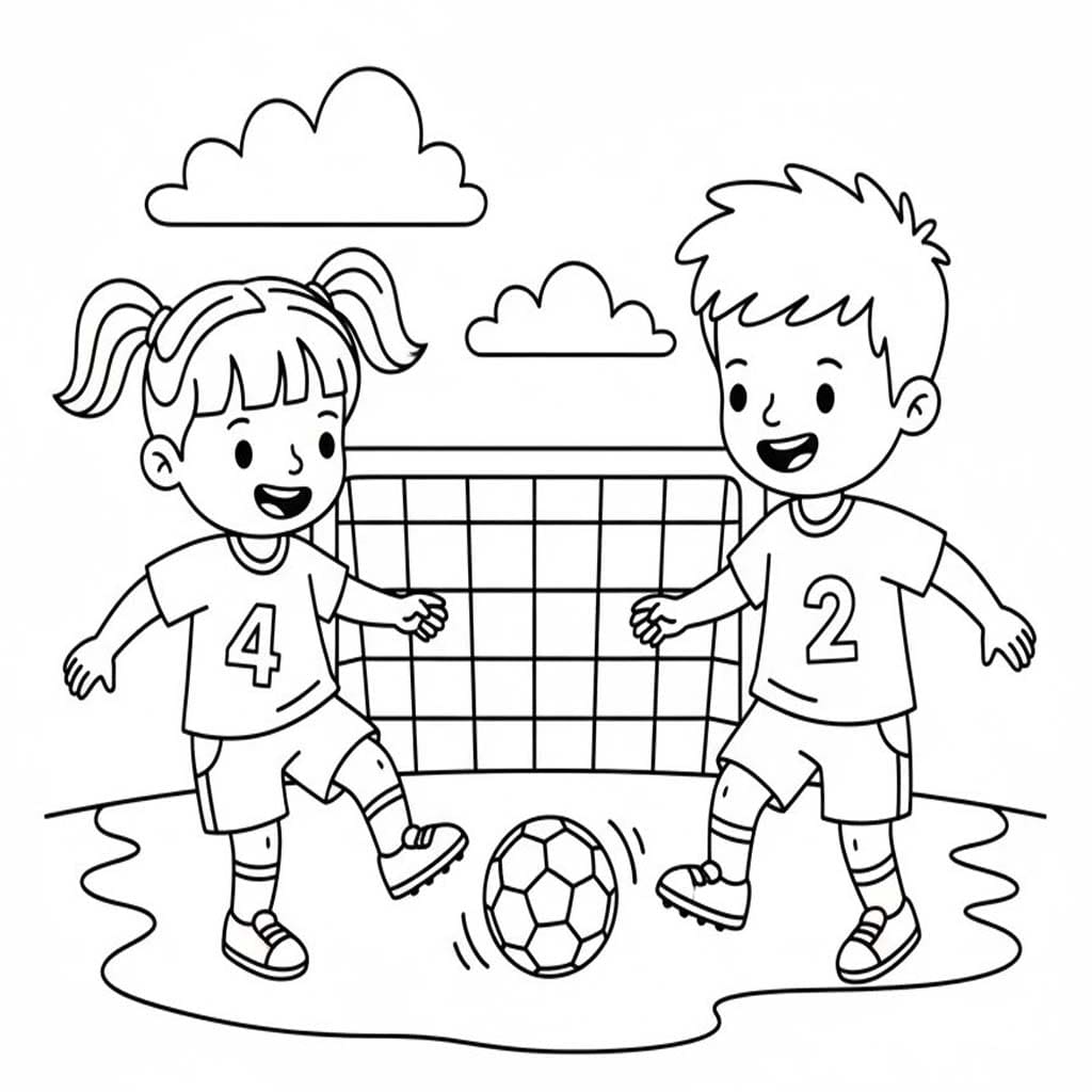 無料 サッカー 描く ぬりえ
