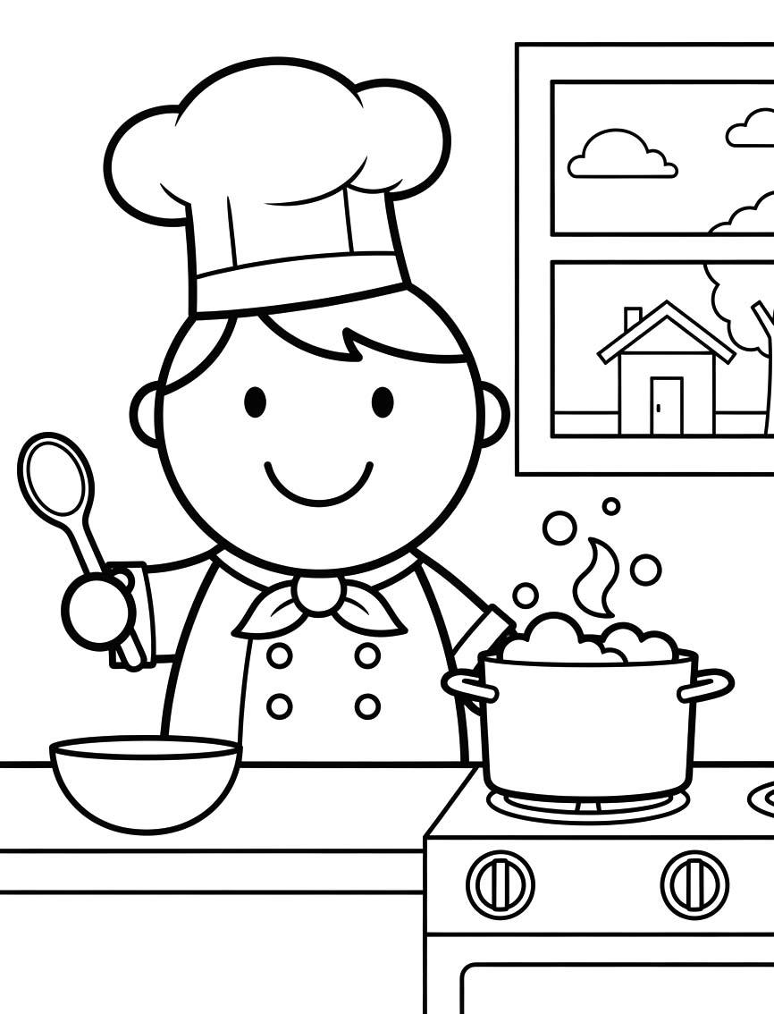無料 シェフ 描く ぬりえ