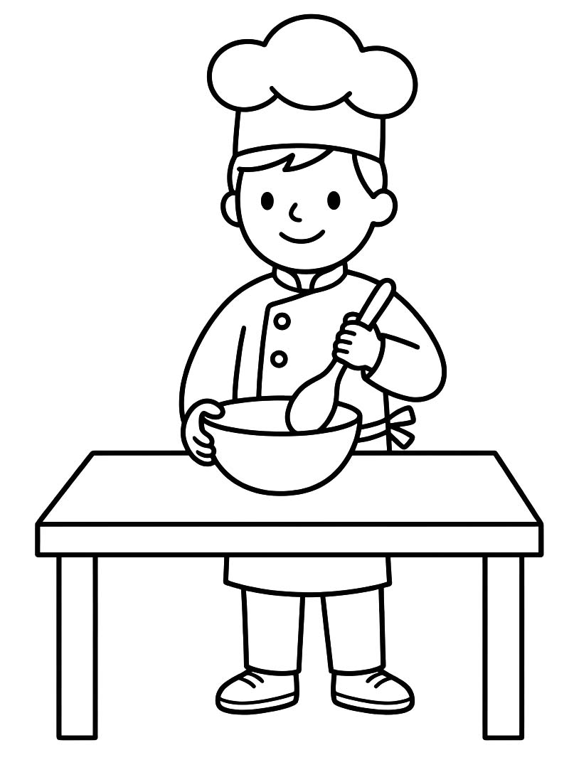 無料 シェフ ぬりえ