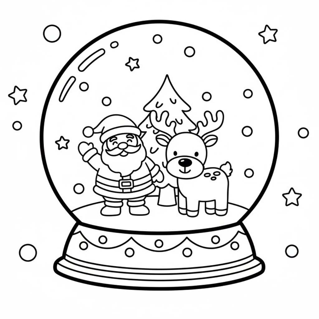 無料 スノーグローブ ぬりえ