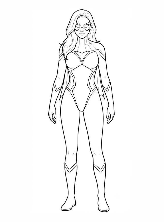 無料 スパイダーウーマン 描く ぬりえ