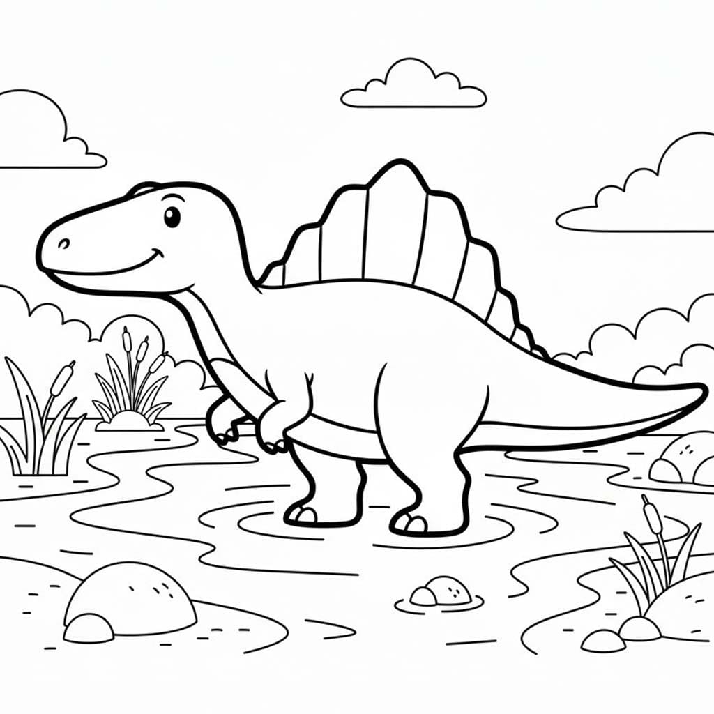 無料 スピノサウルス ぬりえ