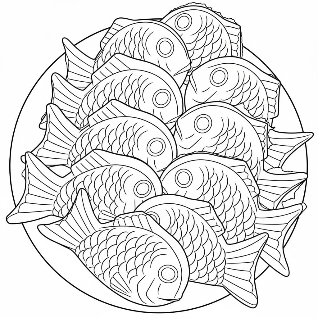 無料 たい焼き ぬりえ