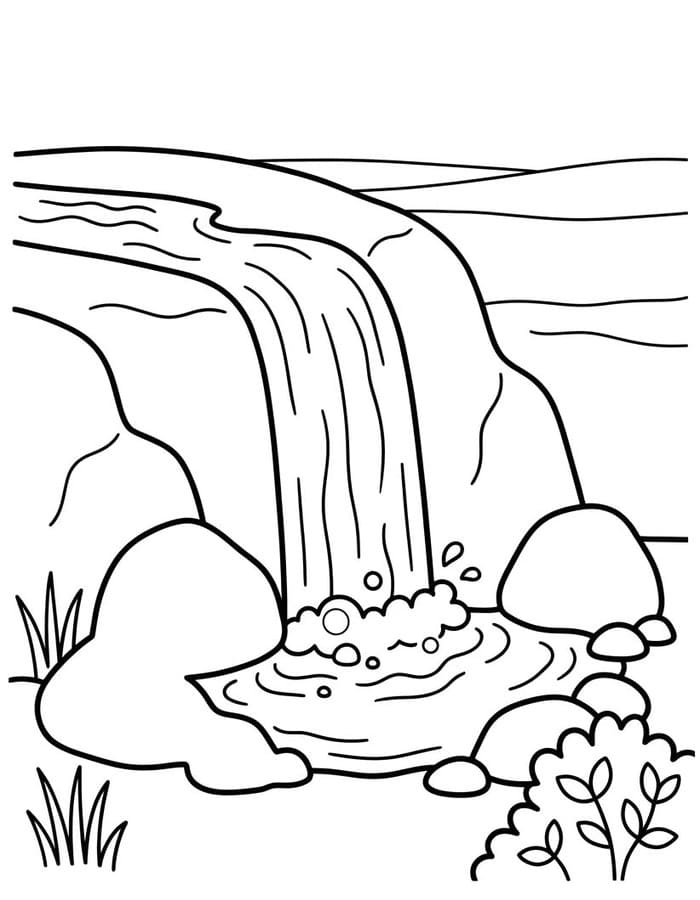 無料 滝 ぬりえ