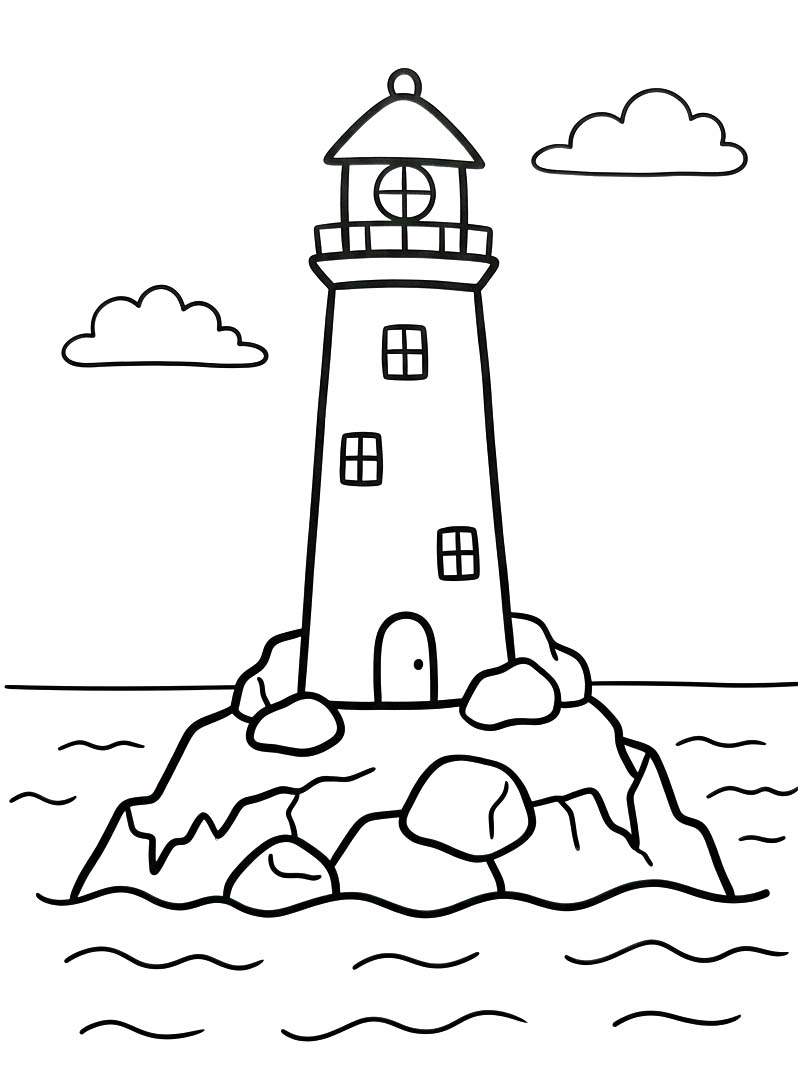 無料 灯台 ぬりえ