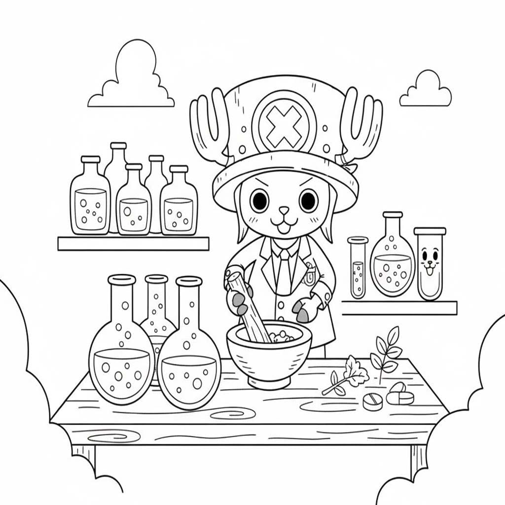 無料トニートニー・チョッパー 描く ぬりえ