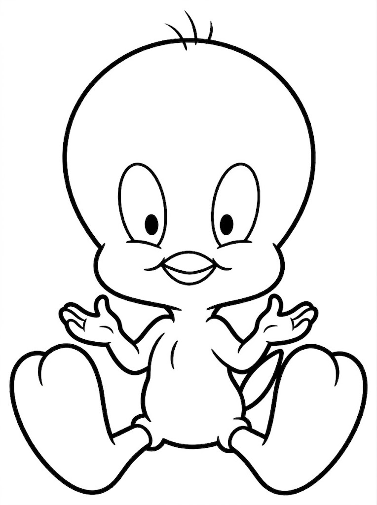 無料 トゥイーティー 描く ぬりえ
