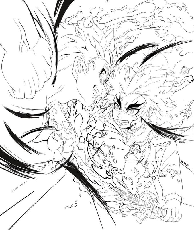 無料 猗窩座 ぬりえ