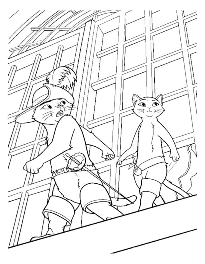 長ぐつをはいたネコ 印刷 ぬりえ