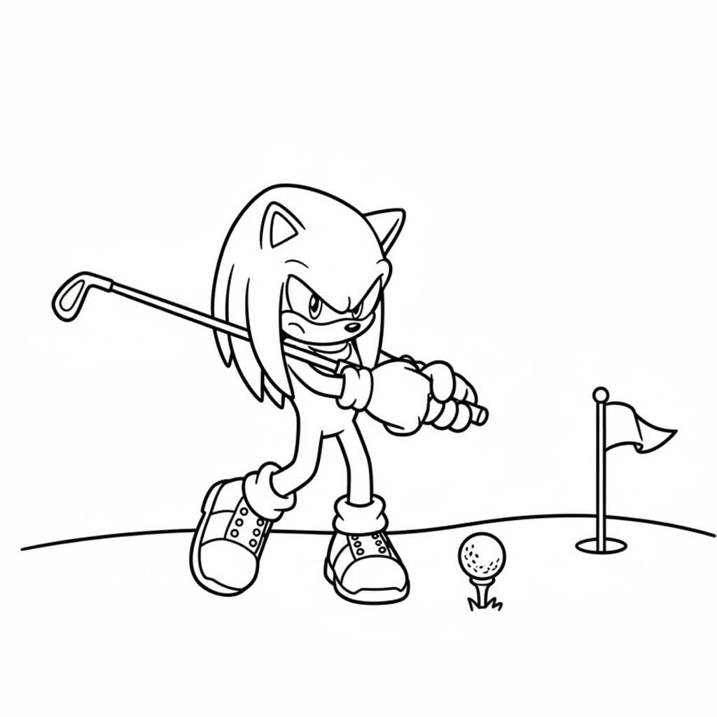 ナックルズ 印刷 ぬりえ