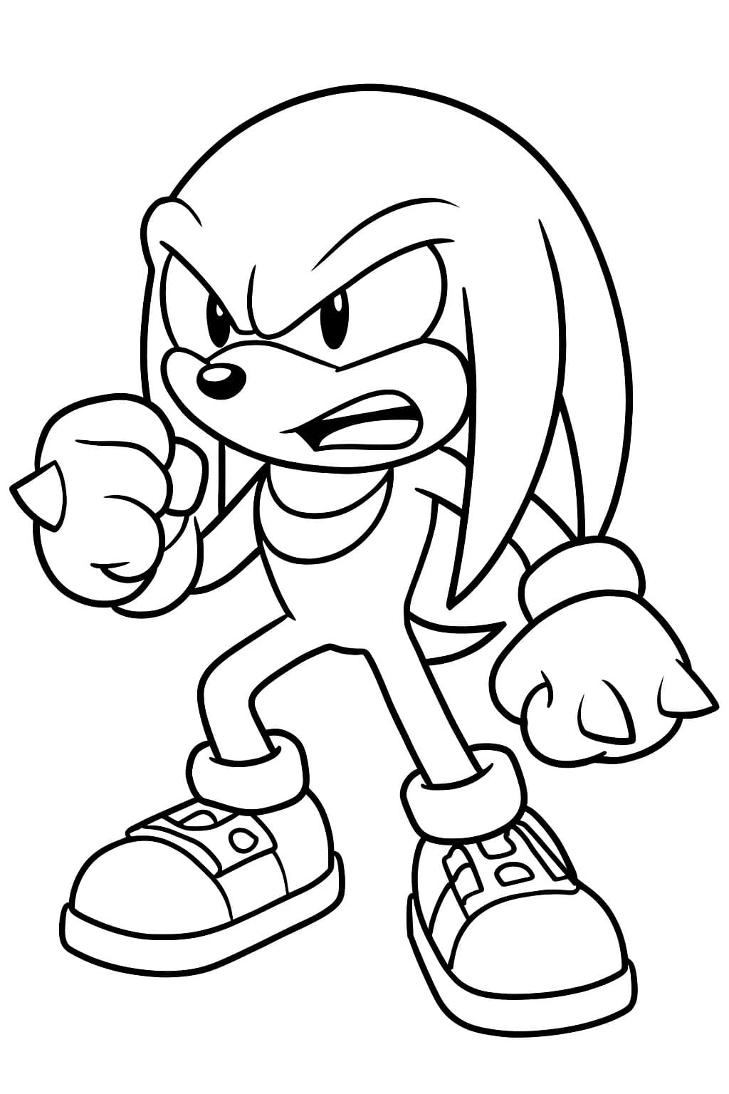 ナックルズ 無料で印刷可能 ぬりえ