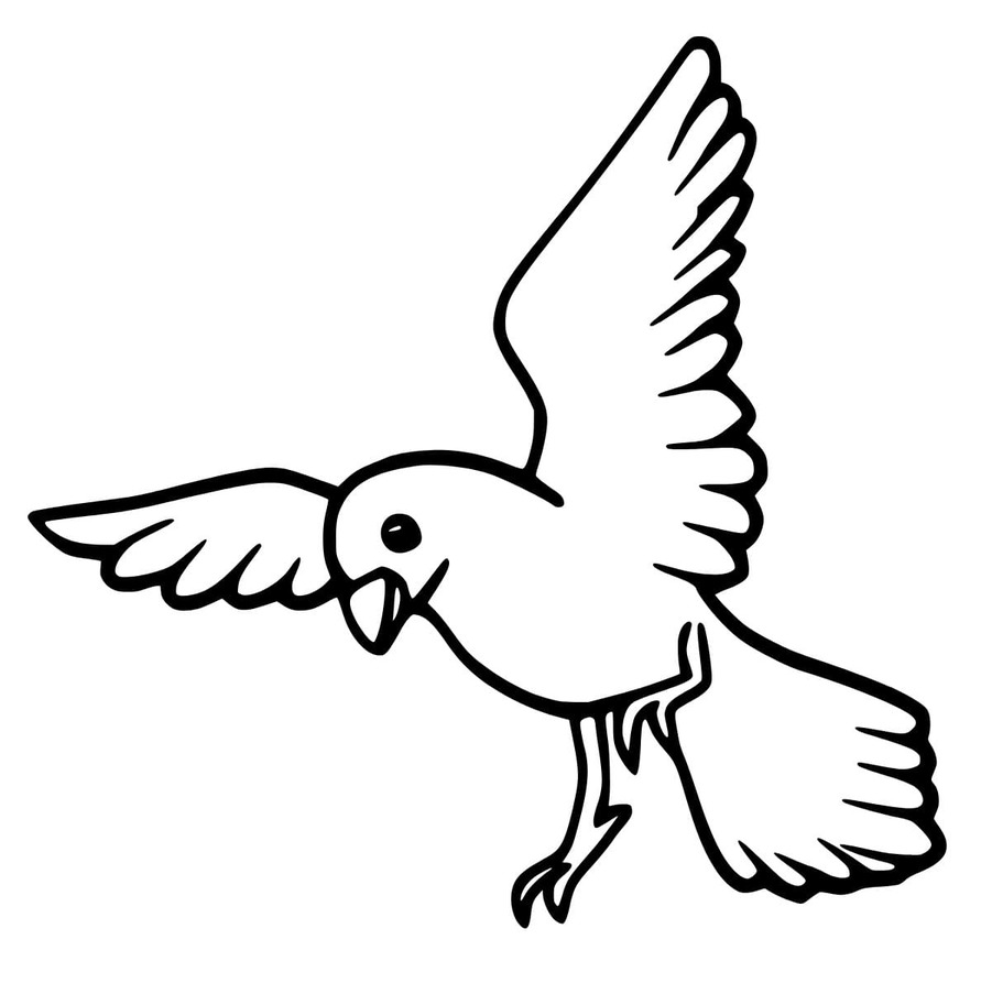 夏の鳩 ぬりえ