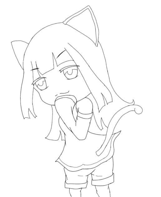 猫娘 6 ぬりえ