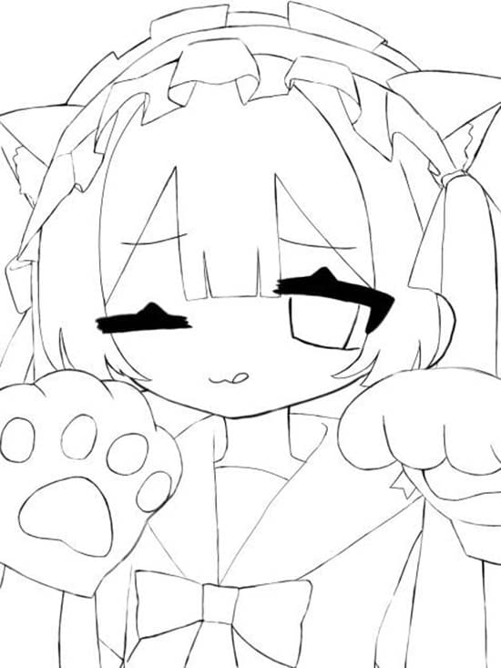 猫娘 7 ぬりえ