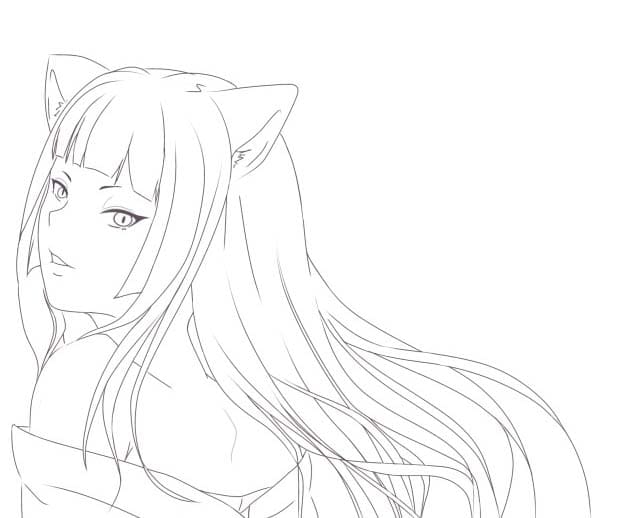 猫娘の画像 ぬりえ