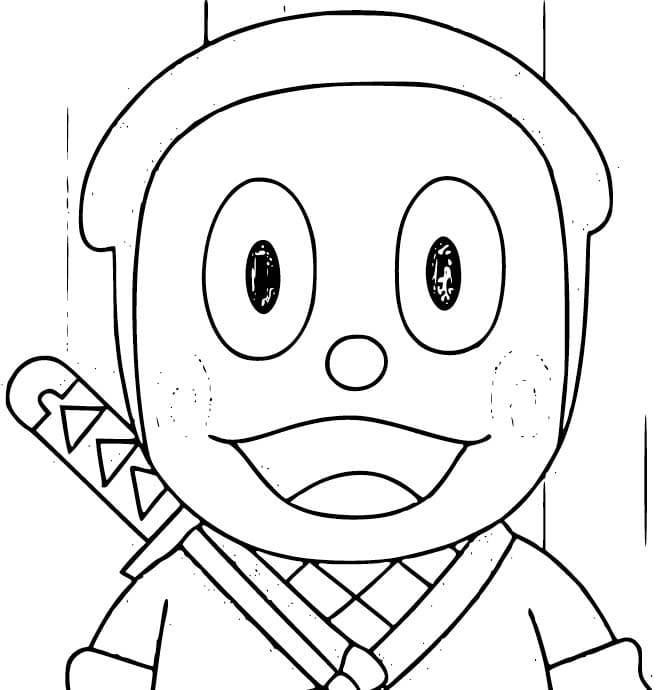 忍者ハットリくん 2 ぬりえ