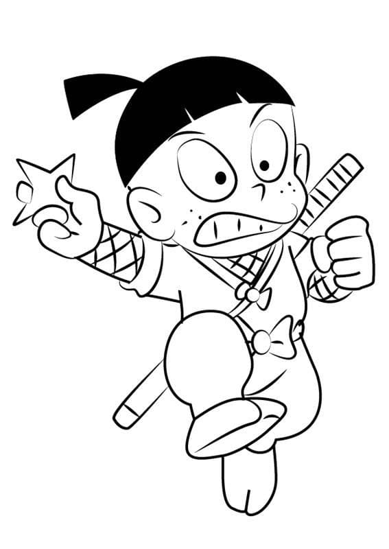 忍者ハットリくん 3 ぬりえ