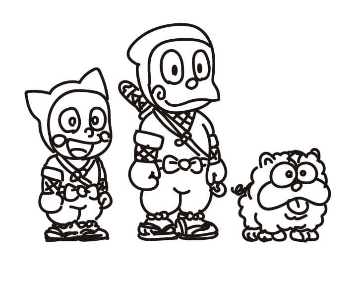 忍者ハットリくん 4 ぬりえ