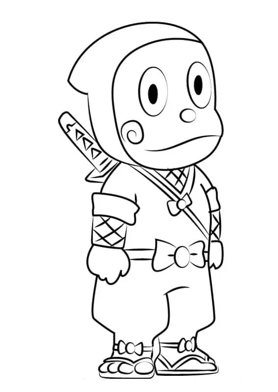 忍者ハットリくん 印刷 ぬりえ