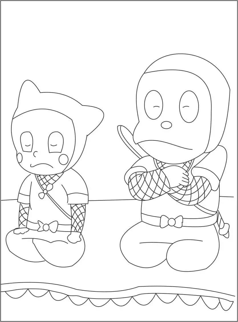 忍者ハットリくん 無料で印刷可能 ぬりえ