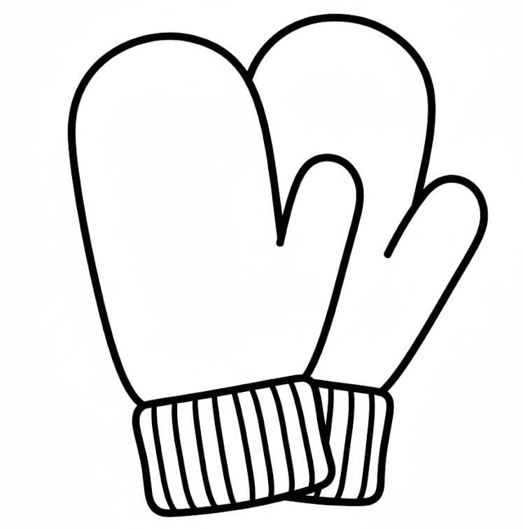 ニット ミトン ぬりえ