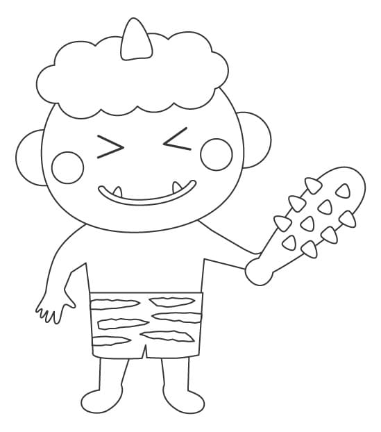 おに 画像簡単 ぬりえ