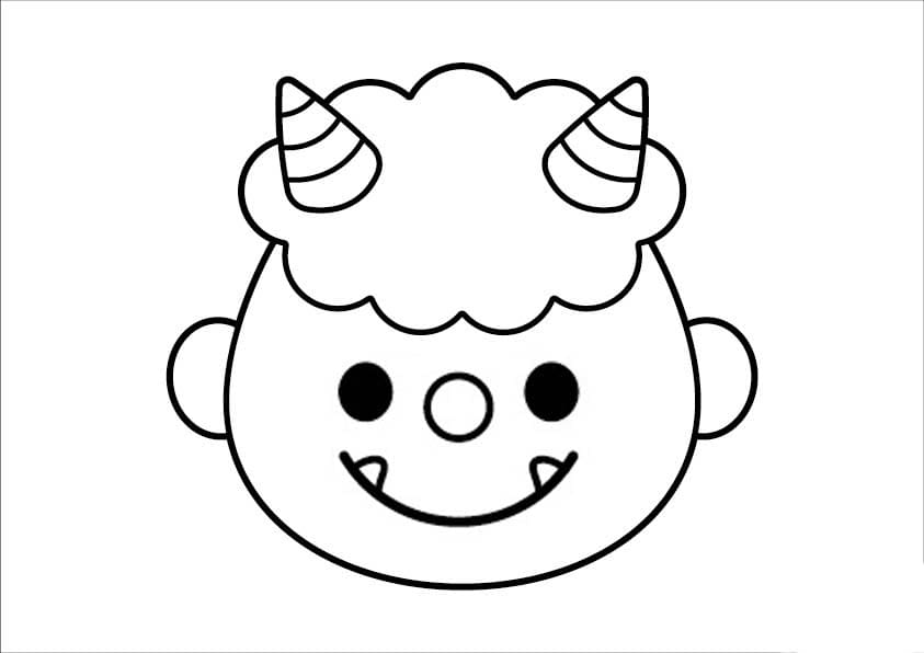 おに 顔 印刷 ぬりえ