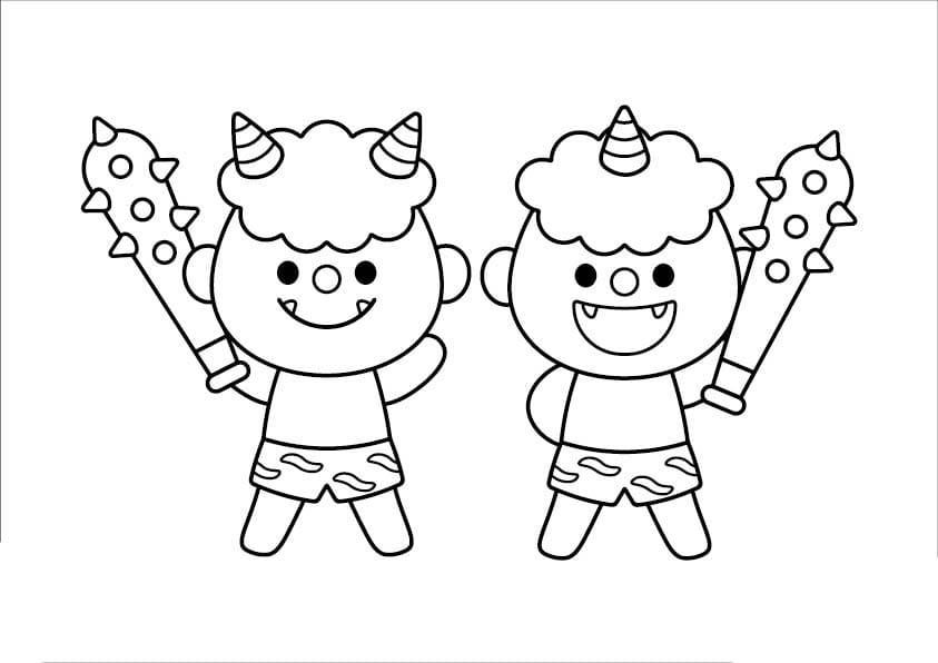 おに 無料 かわいい ぬりえ