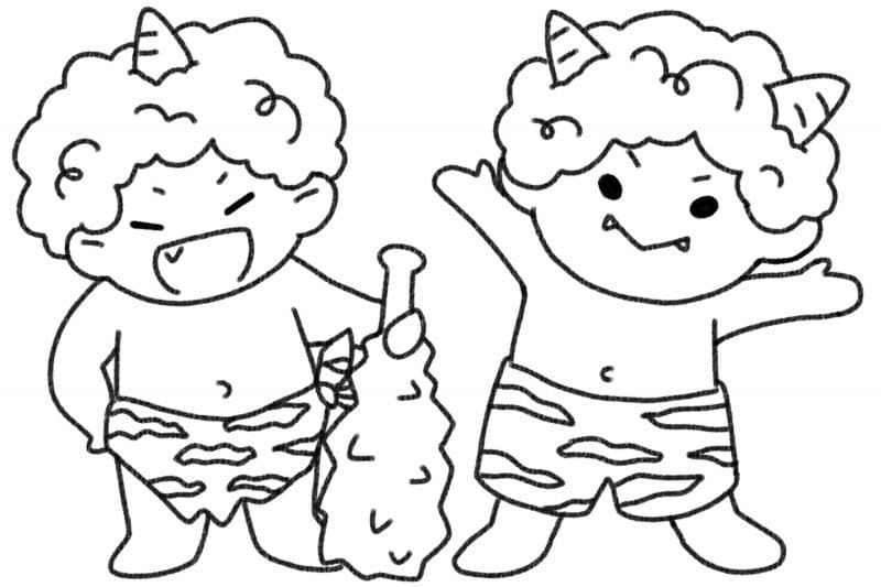 おに 幸せなイメージ ぬりえ