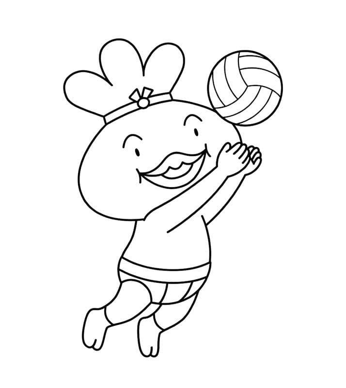 おでんくん バレーボールをする ぬりえ