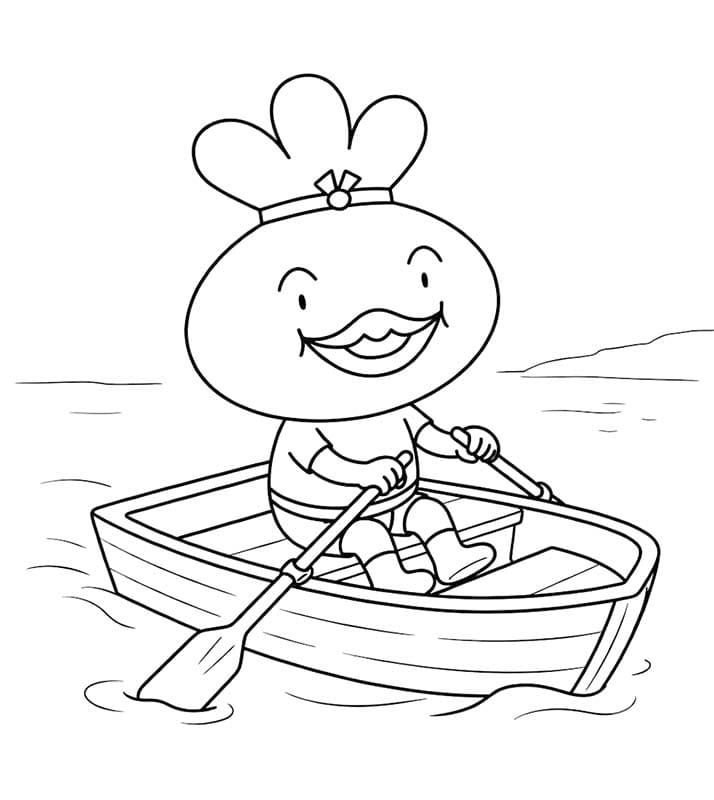 おでんくん ボート漕ぎ ぬりえ