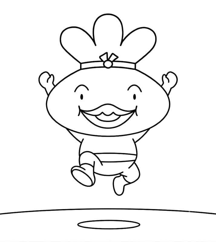 おでんくん 走り高跳び ぬりえ