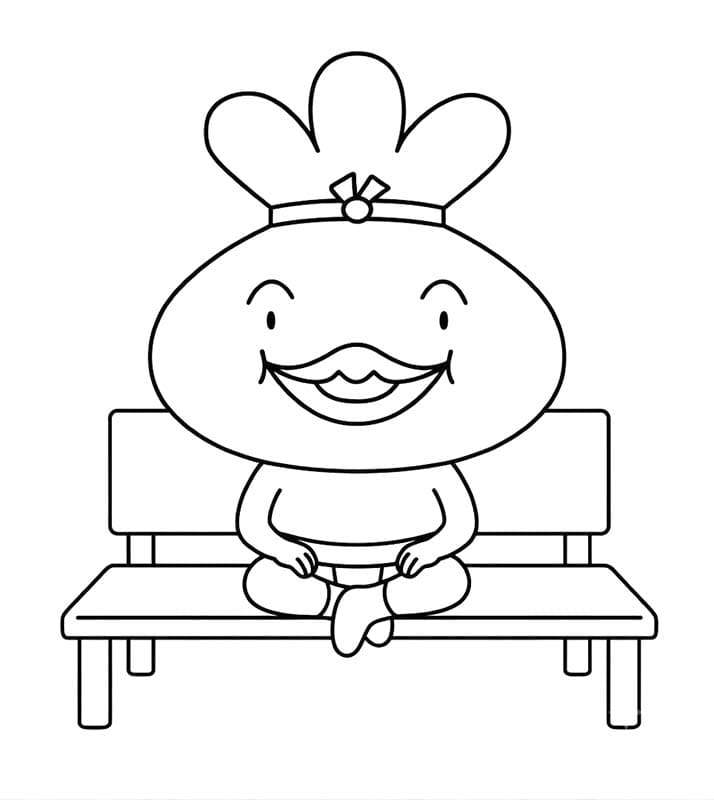おでんくん 椅子に座っている ぬりえ