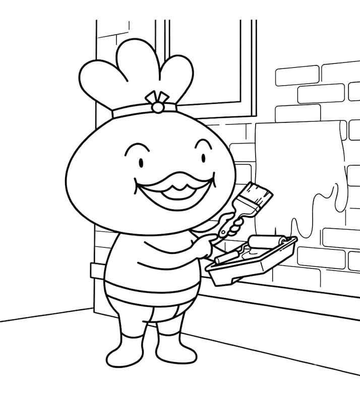 おでんくん 家の塗装 ぬりえ