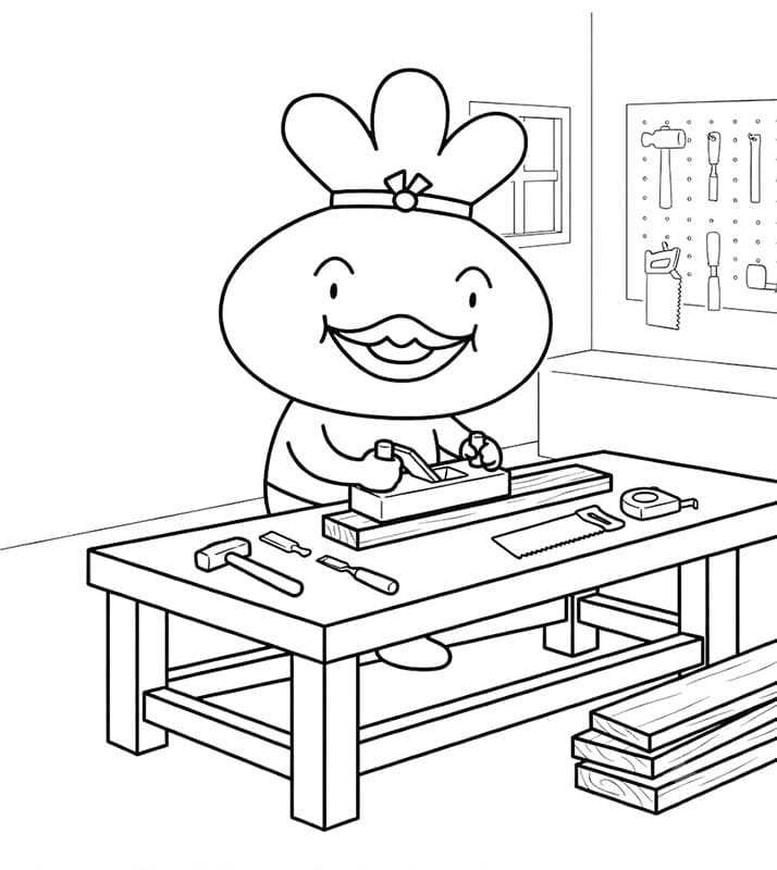 おでんくん 木工 ぬりえ