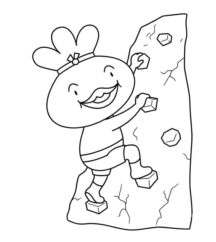 おでんくん ロッククライミング ぬりえ
