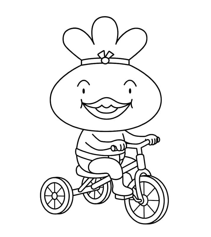 おでんくん サイクリング ぬりえ